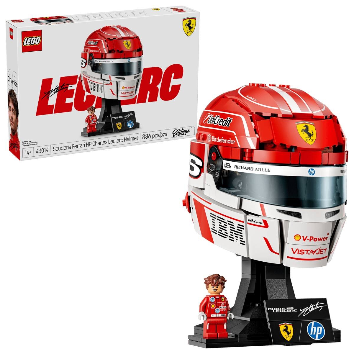 LEGO 43014 Kask Charles Leclerc Scuderia Ferrari HP – zestaw kolekcjonerski LEGO F1 / Formula 1 Ferrari
