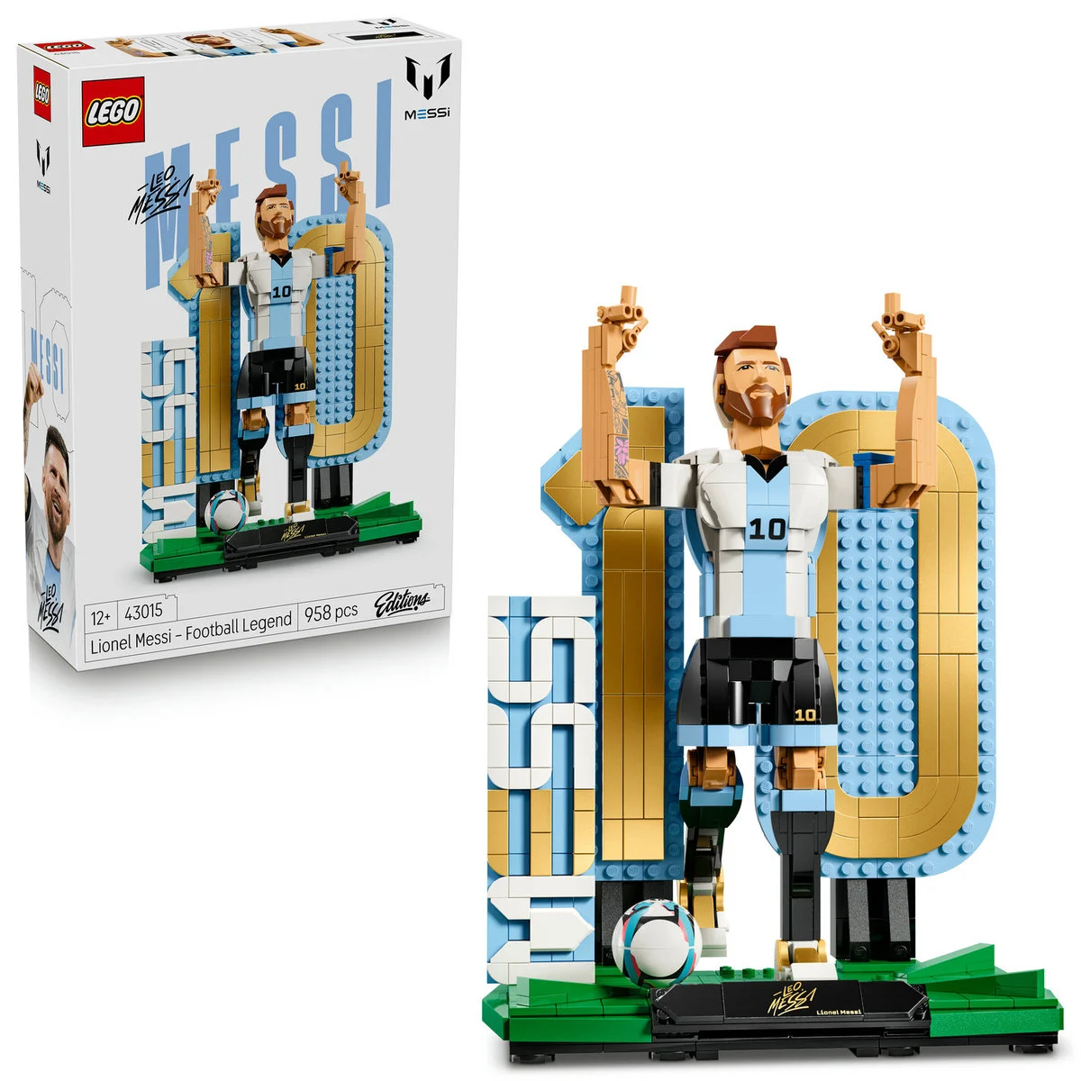 LEGO 43015 Lionel Messi – Piłkarska legenda Scuderia Ferrari HP | zestaw kolekcjonerski LEGO F1 / Football