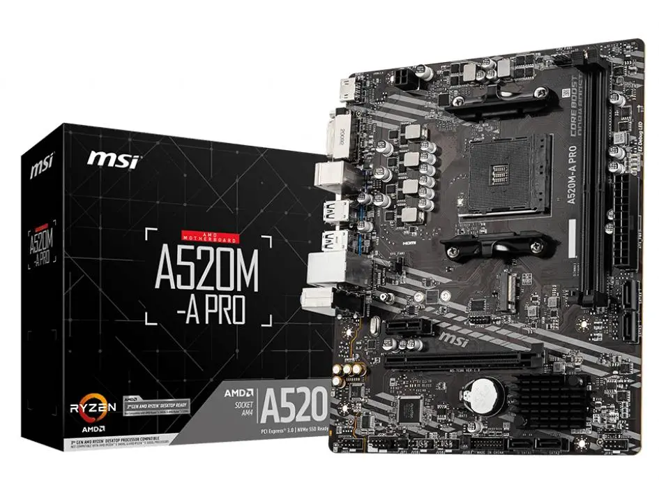MSI A520M-A PRO – płyta główna AM4 mATX DDR4 | AMD Ryzen 3000, 4000 i 5000