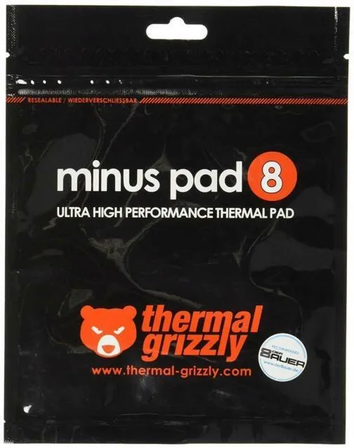 Thermal Grizzly Minus Pad 8 120 × 20 × 1 mm (2 szt.) – termopady do GPU, VRAM i laptopów